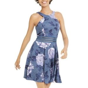 City Studio Blue Glitter Skater Prom Dress Size 3